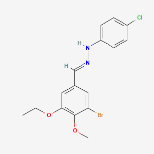 (1E)-1-(3-bromo-5-ethoxy-4-methoxybenzylidene)-2-(4-chlorophenyl)hydrazine