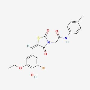 2-[(5E)-5-(3-bromo-5-ethoxy-4-hydroxybenzylidene)-2,4-dioxo-1,3-thiazolidin-3-yl]-N-(4-methylphenyl)acetamide