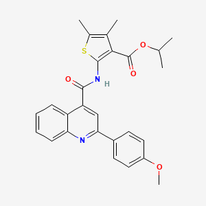 molecular formula C27H26N2O4S B10892372 Propan-2-yl 2-({[2-(4-methoxyphenyl)quinolin-4-yl]carbonyl}amino)-4,5-dimethylthiophene-3-carboxylate 