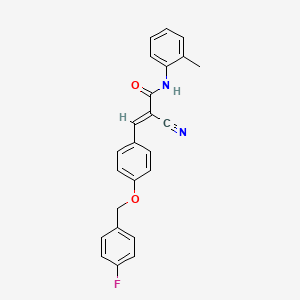 (2E)-2-cyano-3-{4-[(4-fluorobenzyl)oxy]phenyl}-N-(2-methylphenyl)prop-2-enamide