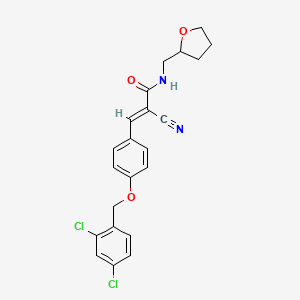 molecular formula C22H20Cl2N2O3 B10892404 (2E)-2-cyano-3-{4-[(2,4-dichlorobenzyl)oxy]phenyl}-N-(tetrahydrofuran-2-ylmethyl)prop-2-enamide 