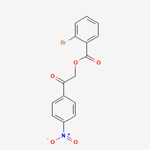 molecular formula C15H10BrNO5 B10892406 2-(4-Nitrophenyl)-2-oxoethyl 2-bromobenzoate 