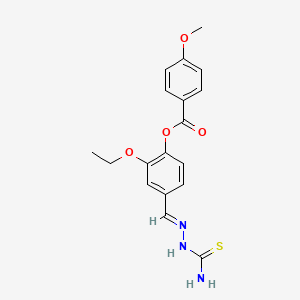 4-{(E)-[(aminocarbothioyl)hydrazono]methyl}-2-ethoxyphenyl 4-methoxybenzoate