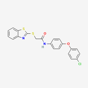 molecular formula C21H15ClN2O2S2 B10892423 2-(1,3-benzothiazol-2-ylsulfanyl)-N-[4-(4-chlorophenoxy)phenyl]acetamide 