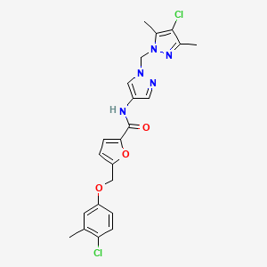 N-{1-[(4-chloro-3,5-dimethyl-1H-pyrazol-1-yl)methyl]-1H-pyrazol-4-yl}-5-[(4-chloro-3-methylphenoxy)methyl]furan-2-carboxamide