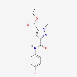 ethyl 3-[(4-fluoroanilino)carbonyl]-1-methyl-1H-pyrazole-5-carboxylate