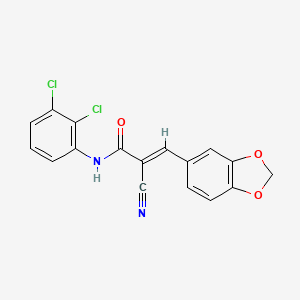 (2E)-3-(1,3-benzodioxol-5-yl)-2-cyano-N-(2,3-dichlorophenyl)prop-2-enamide