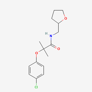 2-(4-chlorophenoxy)-2-methyl-N-(oxolan-2-ylmethyl)propanamide