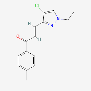 (2E)-3-(4-chloro-1-ethyl-1H-pyrazol-3-yl)-1-(4-methylphenyl)prop-2-en-1-one