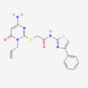 2-{[4-amino-6-oxo-1-(prop-2-en-1-yl)-1,6-dihydropyrimidin-2-yl]sulfanyl}-N-(4-phenyl-1,3-thiazol-2-yl)acetamide