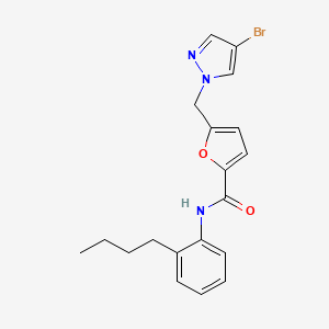 molecular formula C19H20BrN3O2 B10892576 5-[(4-bromo-1H-pyrazol-1-yl)methyl]-N-(2-butylphenyl)furan-2-carboxamide 