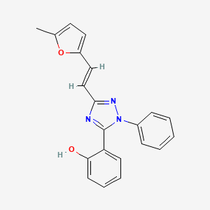 molecular formula C21H17N3O2 B10892590 2-{3-[(E)-2-(5-methylfuran-2-yl)ethenyl]-1-phenyl-1H-1,2,4-triazol-5-yl}phenol 