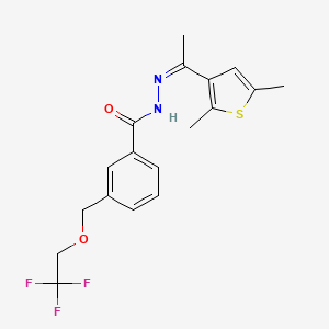 molecular formula C18H19F3N2O2S B10892606 N'-[(1Z)-1-(2,5-dimethylthiophen-3-yl)ethylidene]-3-[(2,2,2-trifluoroethoxy)methyl]benzohydrazide 