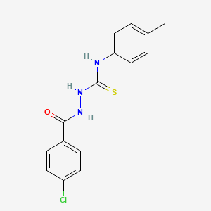 molecular formula C15H14ClN3OS B10892617 2-[(4-chlorophenyl)carbonyl]-N-(4-methylphenyl)hydrazinecarbothioamide 