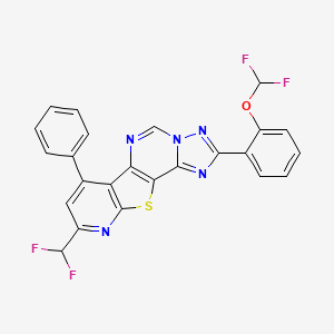 4-[2-(difluoromethoxy)phenyl]-13-(difluoromethyl)-11-phenyl-16-thia-3,5,6,8,14-pentazatetracyclo[7.7.0.02,6.010,15]hexadeca-1(9),2,4,7,10(15),11,13-heptaene