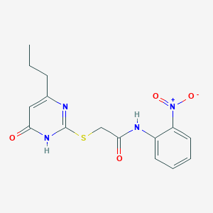 molecular formula C15H16N4O4S B10892633 2-[(4-hydroxy-6-propylpyrimidin-2-yl)sulfanyl]-N-(2-nitrophenyl)acetamide 