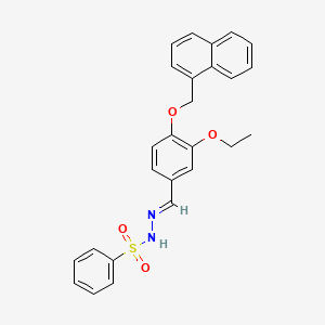 N'-{(E)-[3-ethoxy-4-(naphthalen-1-ylmethoxy)phenyl]methylidene}benzenesulfonohydrazide