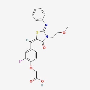 (2-iodo-4-{(E)-[(2Z)-3-(2-methoxyethyl)-4-oxo-2-(phenylimino)-1,3-thiazolidin-5-ylidene]methyl}phenoxy)acetic acid