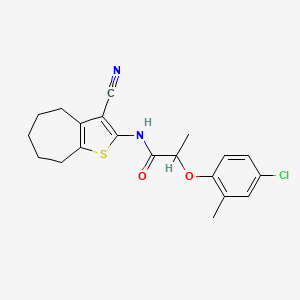 2-(4-chloro-2-methylphenoxy)-N-(3-cyano-5,6,7,8-tetrahydro-4H-cyclohepta[b]thiophen-2-yl)propanamide