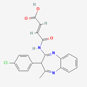 molecular formula C20H16ClN3O3 B10892660 (2E)-4-{[3-(4-chlorophenyl)-4-methyl-3H-1,5-benzodiazepin-2-yl]amino}-4-oxobut-2-enoic acid 