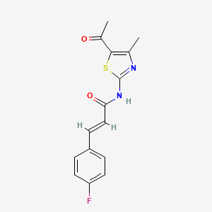 molecular formula C15H13FN2O2S B10892664 (2E)-N-(5-acetyl-4-methyl-1,3-thiazol-2-yl)-3-(4-fluorophenyl)prop-2-enamide 