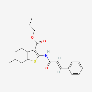 propyl 6-methyl-2-{[(2E)-3-phenylprop-2-enoyl]amino}-4,5,6,7-tetrahydro-1-benzothiophene-3-carboxylate