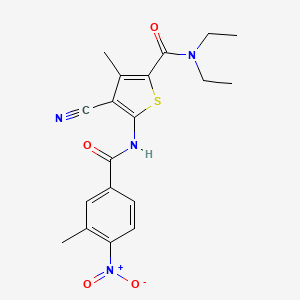 4-cyano-N,N-diethyl-3-methyl-5-{[(3-methyl-4-nitrophenyl)carbonyl]amino}thiophene-2-carboxamide