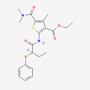 Ethyl 5-(dimethylcarbamoyl)-4-methyl-2-[(2-phenoxybutanoyl)amino]thiophene-3-carboxylate