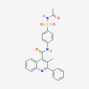 molecular formula C25H21N3O4S B10892700 N-[4-(acetylsulfamoyl)phenyl]-3-methyl-2-phenylquinoline-4-carboxamide 