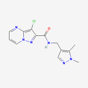 3-chloro-N-[(1,5-dimethyl-1H-pyrazol-4-yl)methyl]pyrazolo[1,5-a]pyrimidine-2-carboxamide