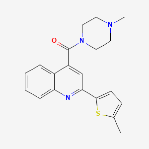 molecular formula C20H21N3OS B10892704 (4-Methylpiperazin-1-yl)[2-(5-methylthiophen-2-yl)quinolin-4-yl]methanone 