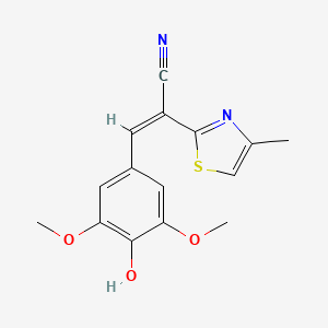 molecular formula C15H14N2O3S B10892723 (2Z)-3-(4-hydroxy-3,5-dimethoxyphenyl)-2-(4-methyl-1,3-thiazol-2-yl)prop-2-enenitrile 