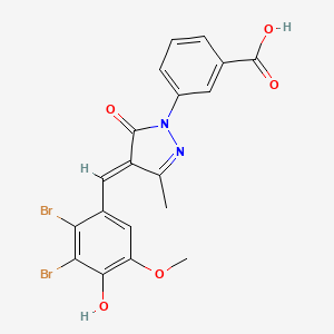 3-[4-(2,3-dibromo-4-hydroxy-5-methoxybenzylidene)-3-methyl-5-oxo-4,5-dihydro-1H-pyrazol-1-yl]benzoic acid