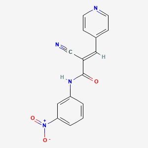 (2E)-2-cyano-N-(3-nitrophenyl)-3-(pyridin-4-yl)prop-2-enamide