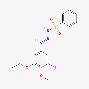 N'-[(E)-(3-ethoxy-5-iodo-4-methoxyphenyl)methylidene]benzenesulfonohydrazide