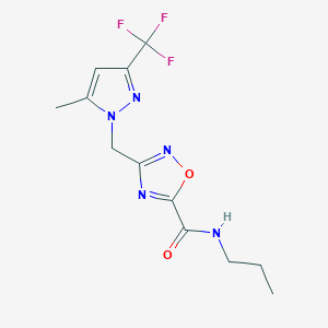 3-{[5-methyl-3-(trifluoromethyl)-1H-pyrazol-1-yl]methyl}-N-propyl-1,2,4-oxadiazole-5-carboxamide