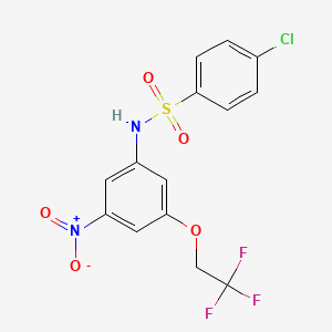 molecular formula C14H10ClF3N2O5S B10892793 4-chloro-N-[3-nitro-5-(2,2,2-trifluoroethoxy)phenyl]benzenesulfonamide 