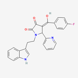 4-[(4-fluorophenyl)carbonyl]-3-hydroxy-1-[2-(1H-indol-3-yl)ethyl]-5-(pyridin-2-yl)-1,5-dihydro-2H-pyrrol-2-one