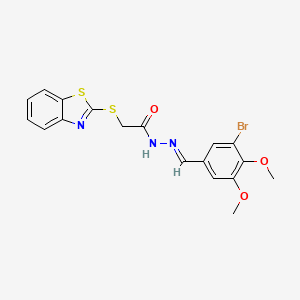 2-(1,3-benzothiazol-2-ylsulfanyl)-N'-[(E)-(3-bromo-4,5-dimethoxyphenyl)methylidene]acetohydrazide