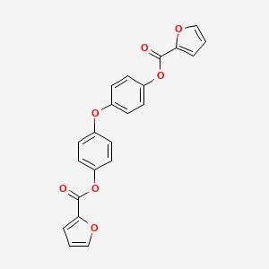 molecular formula C22H14O7 B10892815 4-{4-[(2-Furylcarbonyl)oxy]phenoxy}phenyl 2-furoate 