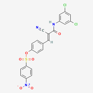 4-{(1E)-2-cyano-3-[(3,5-dichlorophenyl)amino]-3-oxoprop-1-en-1-yl}phenyl 4-nitrobenzenesulfonate