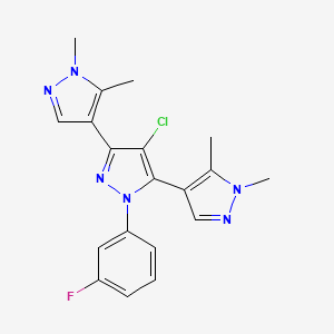 4-chloro-3,5-bis(1,5-dimethylpyrazol-4-yl)-1-(3-fluorophenyl)pyrazole