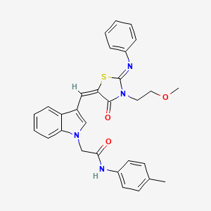 2-(3-{(E)-[(2Z)-3-(2-methoxyethyl)-4-oxo-2-(phenylimino)-1,3-thiazolidin-5-ylidene]methyl}-1H-indol-1-yl)-N-(4-methylphenyl)acetamide