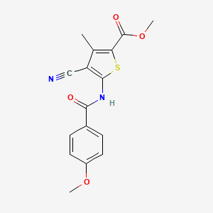 Methyl 4-cyano-5-{[(4-methoxyphenyl)carbonyl]amino}-3-methylthiophene-2-carboxylate