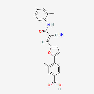 4-(5-{(1E)-2-cyano-3-[(2-methylphenyl)amino]-3-oxoprop-1-en-1-yl}furan-2-yl)-3-methylbenzoic acid