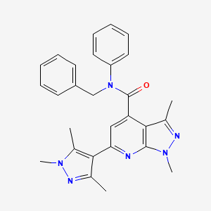 N-benzyl-1,3-dimethyl-N-phenyl-6-(1,3,5-trimethyl-1H-pyrazol-4-yl)-1H-pyrazolo[3,4-b]pyridine-4-carboxamide