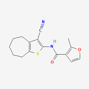 N-(3-cyano-5,6,7,8-tetrahydro-4H-cyclohepta[b]thiophen-2-yl)-2-methylfuran-3-carboxamide