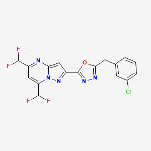 2-[5-(3-Chlorobenzyl)-1,3,4-oxadiazol-2-yl]-5,7-bis(difluoromethyl)pyrazolo[1,5-a]pyrimidine