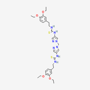 molecular formula C33H44N8O4S2 B10892909 1,1'-[methanediylbis(1H-pyrazole-1,4-diyl)]bis{3-[2-(3,4-diethoxyphenyl)ethyl](thiourea)} 