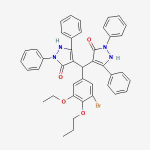 4-[(3-Bromo-5-ethoxy-4-propoxyphenyl)(5-hydroxy-1,3-diphenyl-1H-pyrazol-4-YL)methyl]-2,5-diphenyl-1,2-dihydro-3H-pyrazol-3-one